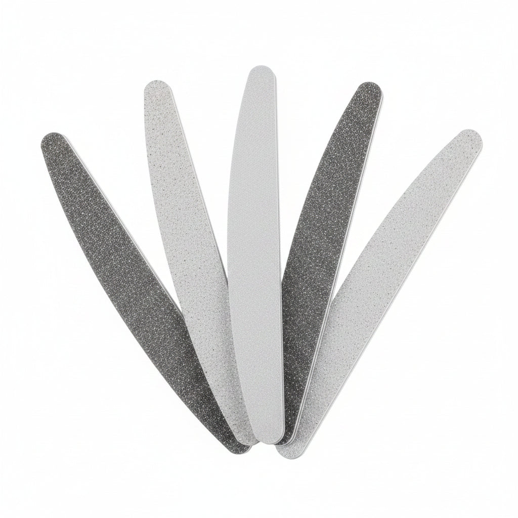 Lot de 5 limes à ongles professionnelles,Double-face Lime Grain 100/180,pour la combinaison de gel pour salon de manucure et maison(Gris)