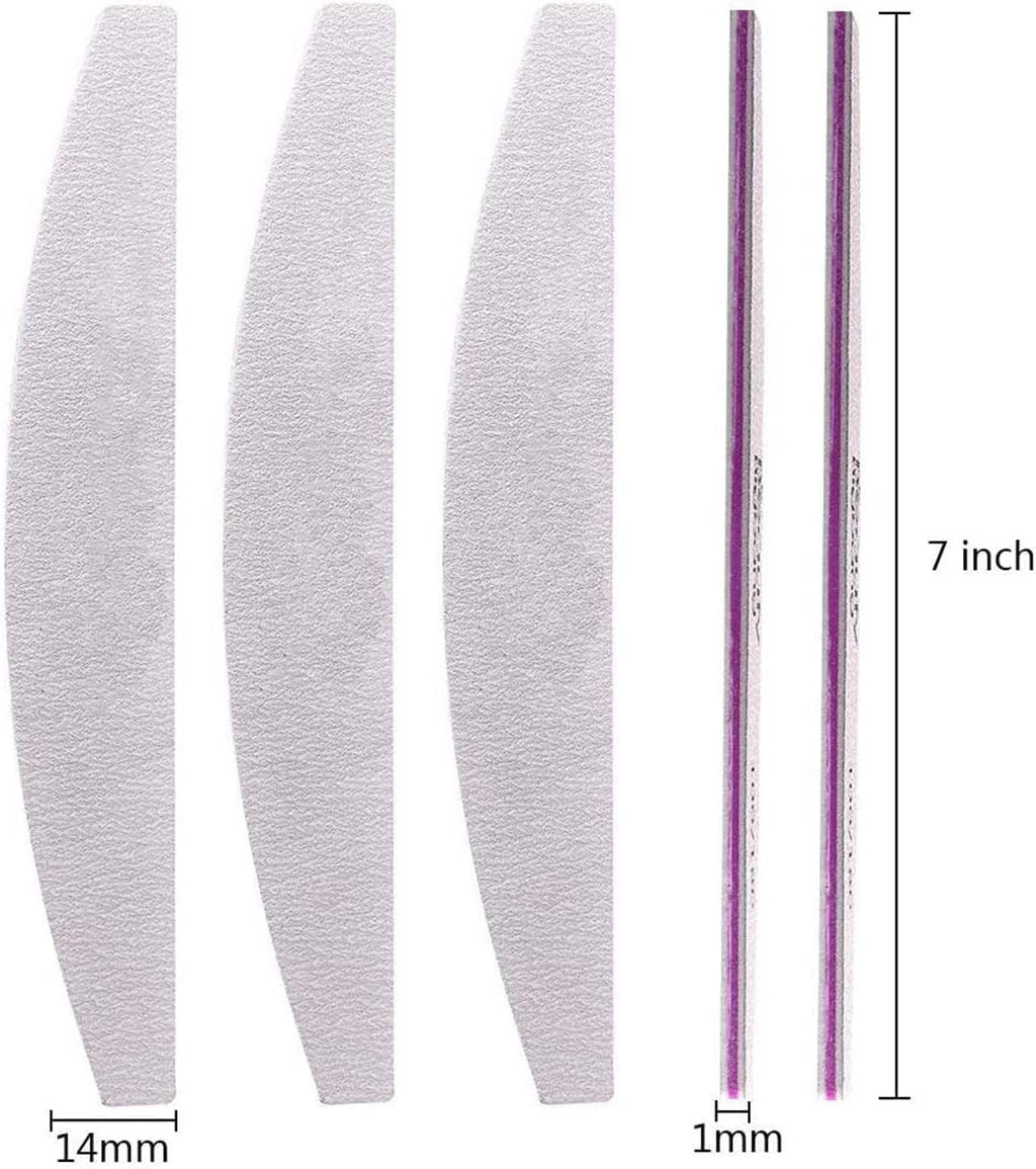 Lot de 5 limes à ongles professionnelles,Double-face Lime Grain 100/180,pour la combinaison de gel pour salon de manucure et maison(Gris)