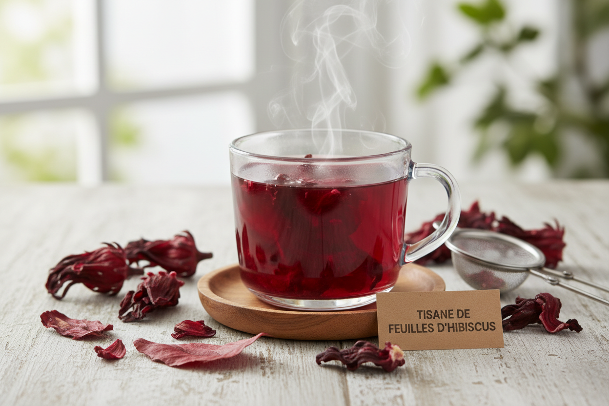 tisane de feuilles d'hibiscus